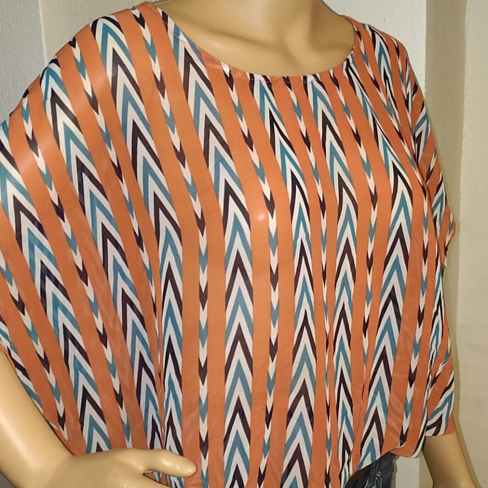 Super Cute Sheer Tea n Rose Blouse